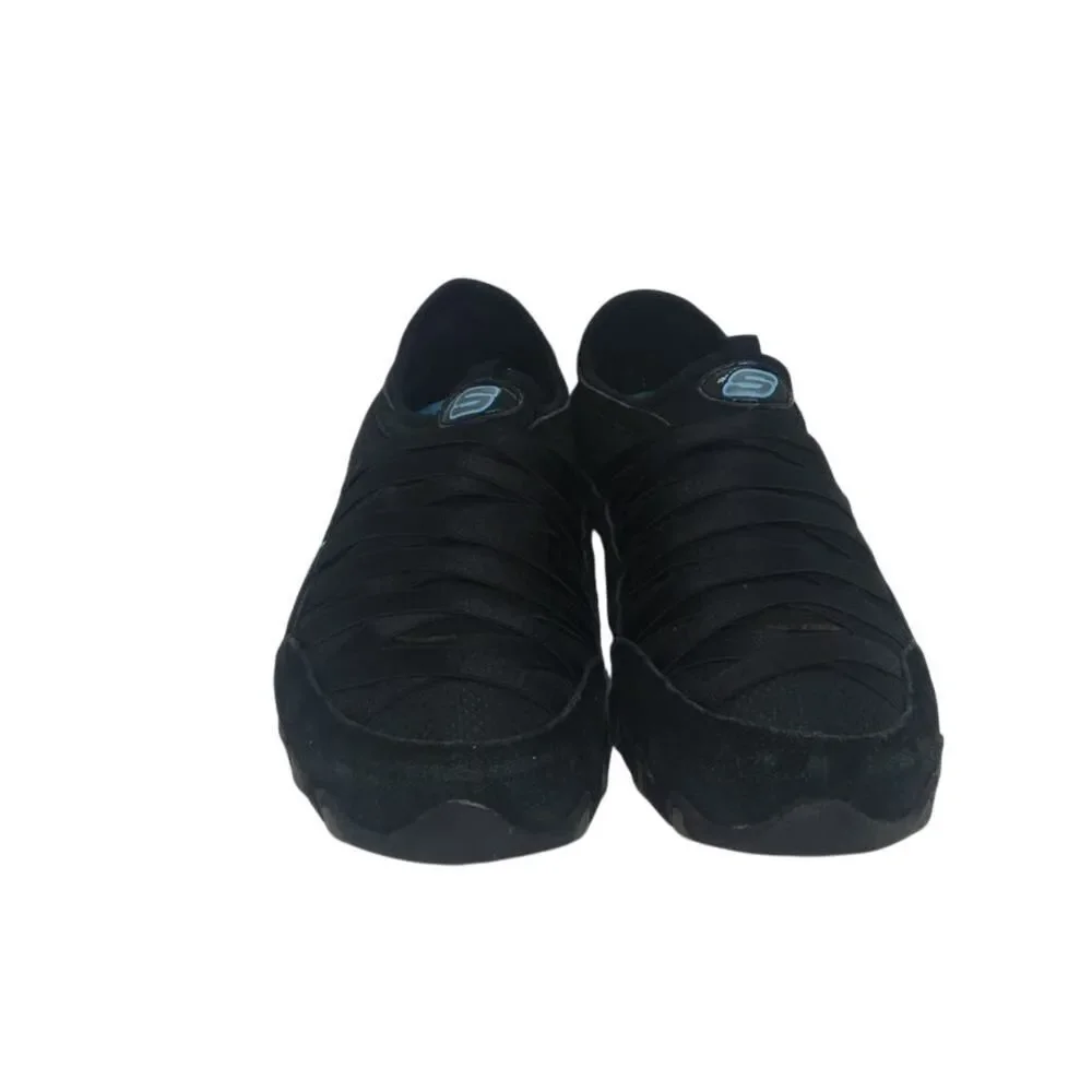 SKECHERS Bikers Fixation Womens Black Leather Sneakers - Size: 8